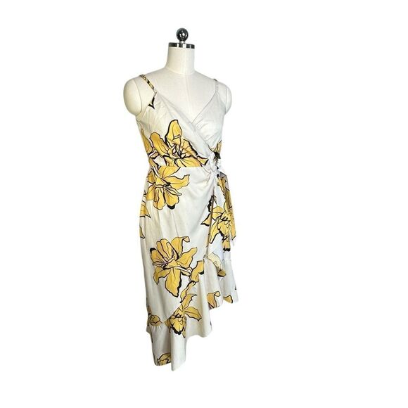 Hutch Yellow Floral Wrap Ruffle Mercer Midi Dress | Size S - Picture 7 of 11